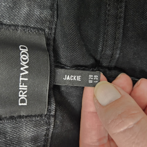 Driftwood Jeans Womens 28 Gray Denim Mid Rise Jackie Skinny Embroidered Boho - Picture 9 of 10